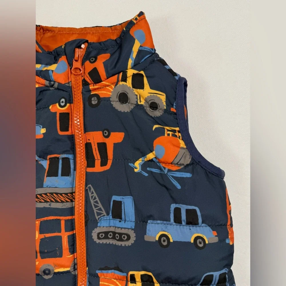 KIDS HEADQUARTERS Toddler Boy’s Car Truck Vehicle Printed Zip‎ Up Vest Size 18M